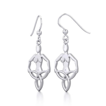 Celtic Trinity Knot Goddess Silver Earrings TER1917 - Jewelry